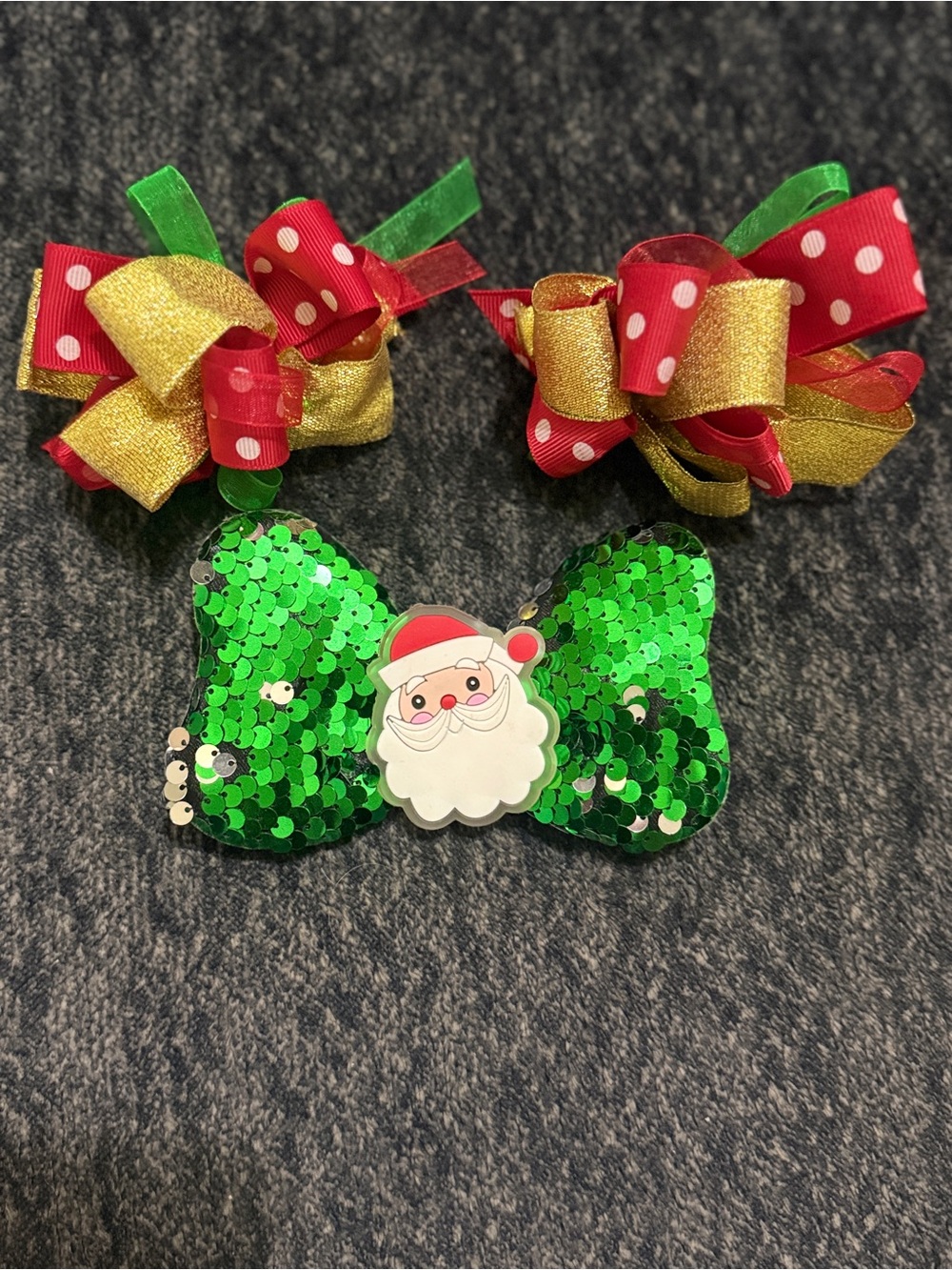 Christmas Cheer with Santa Sequins & Cheerful Hair Bow Clips